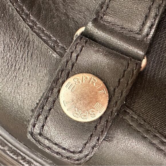 Vintage Esprit Black Leather Platform Chunky Leather Slip On Shoes, Y2K Size 11 - Picture 8 of 10